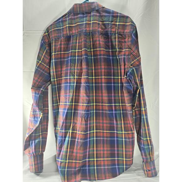 Bugatchi Uomo Shaped Fit Plaid Dress Shirt Men’s L Long Sleeve Multicolor - Picture 3 of 6